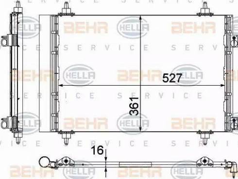 BEHR HELLA Service 8FC 351 304-271 - Кондензатор, климатизация vvparts.bg