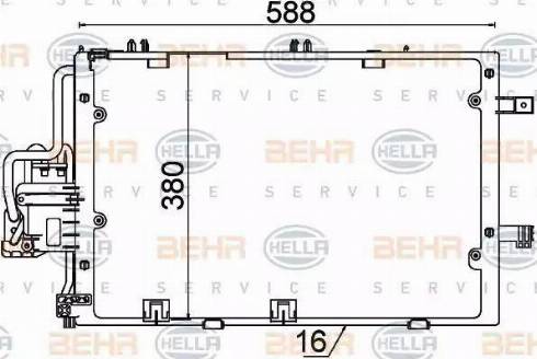 BEHR HELLA Service 8FC 351 300-604 - Кондензатор, климатизация vvparts.bg