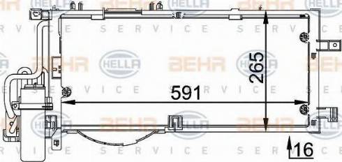 BEHR HELLA Service 8FC 351 300-614 - Кондензатор, климатизация vvparts.bg