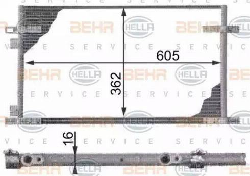 BEHR HELLA Service 8FC 351 300-014 - Кондензатор, климатизация vvparts.bg