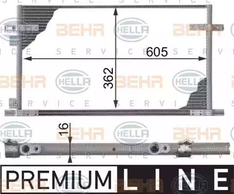 BEHR HELLA Service 8FC 351 300-011 - Кондензатор, климатизация vvparts.bg