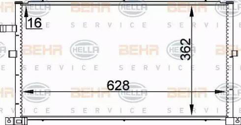 BEHR HELLA Service 8FC 351 300-324 - Кондензатор, климатизация vvparts.bg