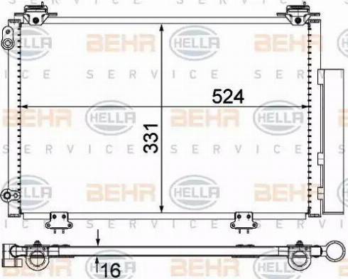 BEHR HELLA Service 8FC 351 300-264 - Кондензатор, климатизация vvparts.bg