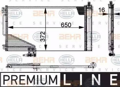 BEHR HELLA Service 8FC 351 301-351 - Кондензатор, климатизация vvparts.bg