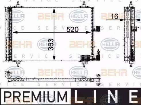 BEHR HELLA Service 8FC 351 301-381 - Кондензатор, климатизация vvparts.bg