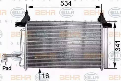 BEHR HELLA Service 8FC 351 301-211 - Кондензатор, климатизация vvparts.bg