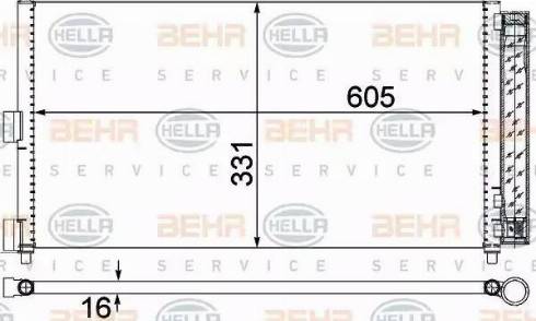 BEHR HELLA Service 8FC 351 301-714 - Кондензатор, климатизация vvparts.bg