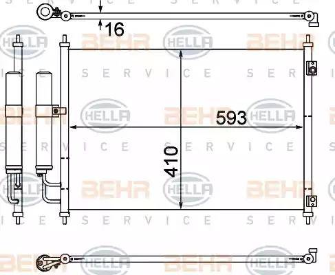 BEHR HELLA Service 8FC 351 308-771 - Кондензатор, климатизация vvparts.bg