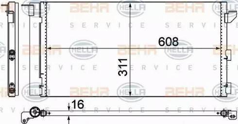 BEHR HELLA Service 8FC 351 302-401 - Кондензатор, климатизация vvparts.bg