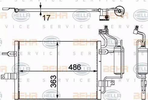 BEHR HELLA Service 8FC 351 302-481 - Кондензатор, климатизация vvparts.bg