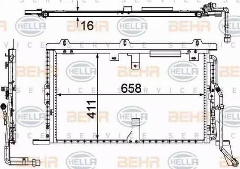 BEHR HELLA Service 8FC 351 302-594 - Кондензатор, климатизация vvparts.bg