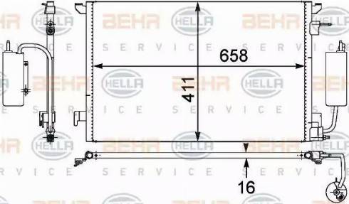 BEHR HELLA Service 8FC 351 302-531 - Кондензатор, климатизация vvparts.bg