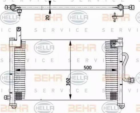 BEHR HELLA Service 8FC 351 302-091 - Кондензатор, климатизация vvparts.bg