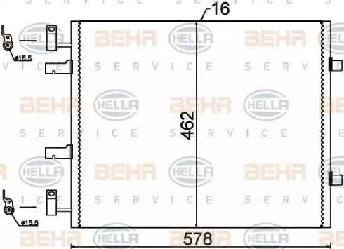 BEHR HELLA Service 8FC 351 318-691 - Кондензатор, климатизация vvparts.bg