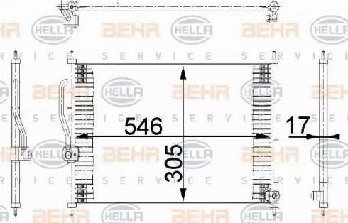 BEHR HELLA Service 8FC 351 318-081 - Кондензатор, климатизация vvparts.bg