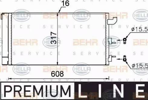 BEHR HELLA Service 8FC 351 318-721 - Кондензатор, климатизация vvparts.bg