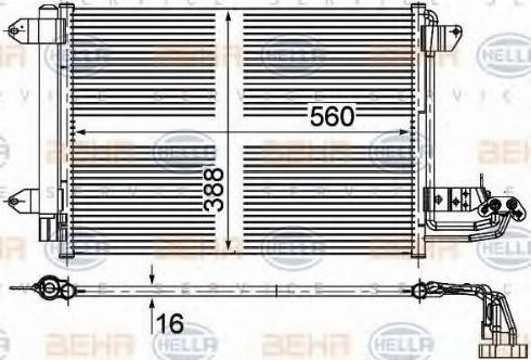 BEHR HELLA Service 8FC 351 313-681 - Кондензатор, климатизация vvparts.bg