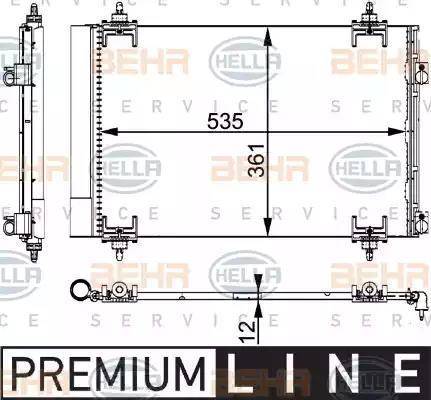 BEHR HELLA Service 8FC 351 317-564 - Кондензатор, климатизация vvparts.bg