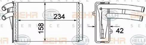 BEHR HELLA Service 8FH 351 045-101 - Топлообменник, отопление на вътрешното пространство vvparts.bg