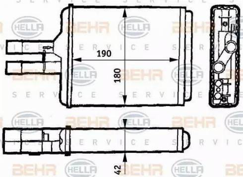 BEHR HELLA Service 8FH 351 313-141 - Топлообменник, отопление на вътрешното пространство vvparts.bg