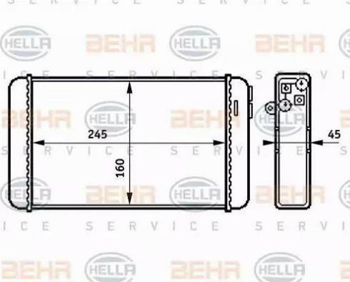 BEHR HELLA Service 8FH 351 313-281 - Топлообменник, отопление на вътрешното пространство vvparts.bg