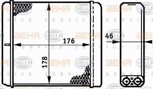 BEHR HELLA Service 8FH 351 312-091 - Топлообменник, отопление на вътрешното пространство vvparts.bg