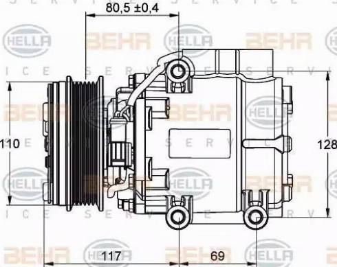 BEHR HELLA Service 8FK 351 109-201 - Компресор, климатизация vvparts.bg