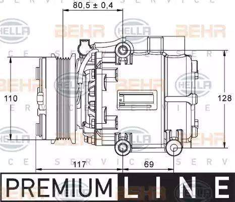 BEHR HELLA Service 8FK 351 113-411 - Компресор, климатизация vvparts.bg