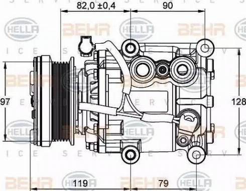 BEHR HELLA Service 8FK 351 113-371 - Компресор, климатизация vvparts.bg