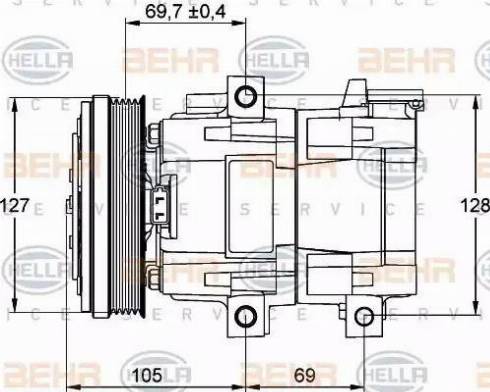 BEHR HELLA Service 8FK 351 113-211 - Компресор, климатизация vvparts.bg