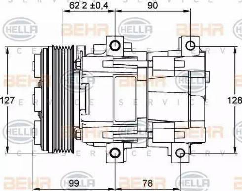 BEHR HELLA Service 8FK 351 113-231 - Компресор, климатизация vvparts.bg