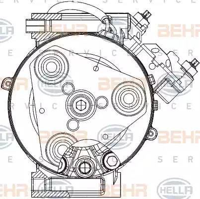 BEHR HELLA Service 8FK 351 334-431 - Компресор, климатизация vvparts.bg