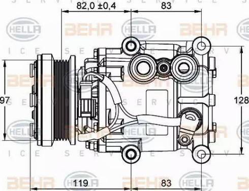 BEHR HELLA Service 8FK 351 334-001 - Компресор, климатизация vvparts.bg