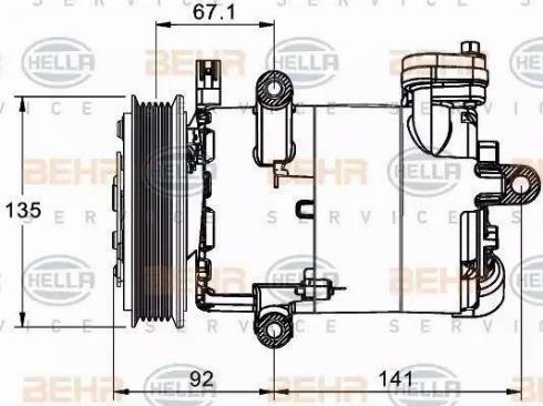 BEHR HELLA Service 8FK 351 334-021 - Компресор, климатизация vvparts.bg