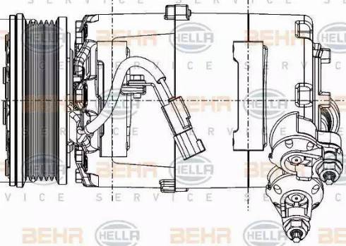 BEHR HELLA Service 8FK 351 334-361 - Компресор, климатизация vvparts.bg