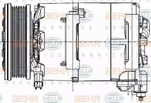 BEHR HELLA Service 8FK 351 334-371 - Компресор, климатизация vvparts.bg