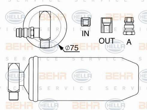 BEHR HELLA Service 8FT 351 196-644 - Изсушител, климатизация vvparts.bg