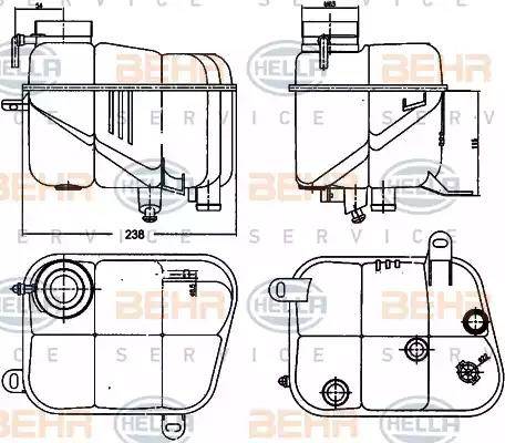 BEHR HELLA Service 8MA 376 755-161 - Разширителен съд, охладителна течност vvparts.bg