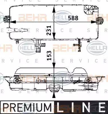 BEHR HELLA Service 8MA 376 705-301 - Разширителен съд, охладителна течност vvparts.bg