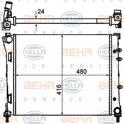 BEHR HELLA Service 8MK 376 900-171 - Радиатор, охлаждане на двигателя vvparts.bg