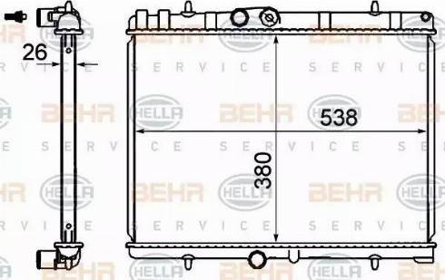 BEHR HELLA Service 8MK 376 900-314 - Радиатор, охлаждане на двигателя vvparts.bg