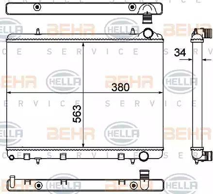 BEHR HELLA Service 8MK 376 901-031 - Радиатор, охлаждане на двигателя vvparts.bg