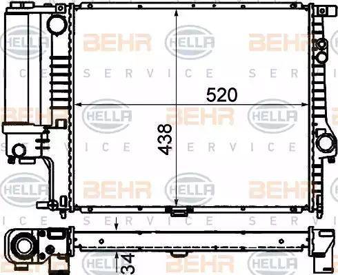 BEHR HELLA Service 8MK 376 888-134 - Радиатор, охлаждане на двигателя vvparts.bg