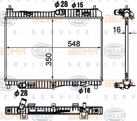 BEHR HELLA Service 8MK 376 790-501 - Радиатор, охлаждане на двигателя vvparts.bg