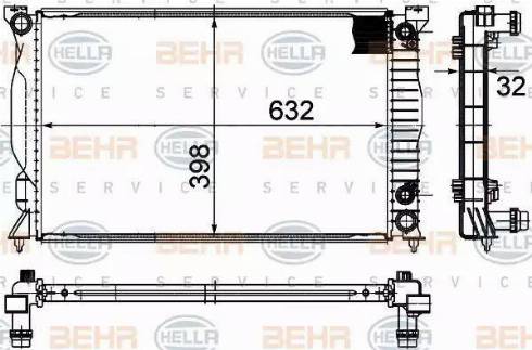 BEHR HELLA Service 8MK 376 790-531 - Радиатор, охлаждане на двигателя vvparts.bg