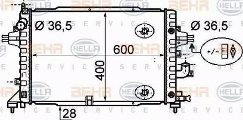 BEHR HELLA Service 8MK 376 790-044 - Радиатор, охлаждане на двигателя vvparts.bg