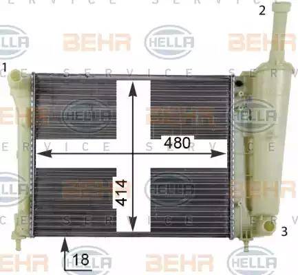 BEHR HELLA Service 8MK 376 790-054 - Радиатор, охлаждане на двигателя vvparts.bg