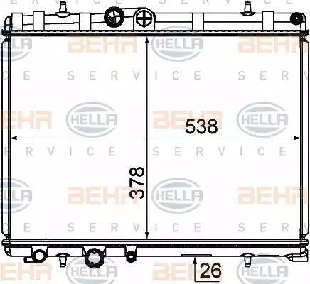 BEHR HELLA Service 8MK 376 790-121 - Радиатор, охлаждане на двигателя vvparts.bg