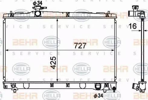 BEHR HELLA Service 8MK 376 790-171 - Радиатор, охлаждане на двигателя vvparts.bg