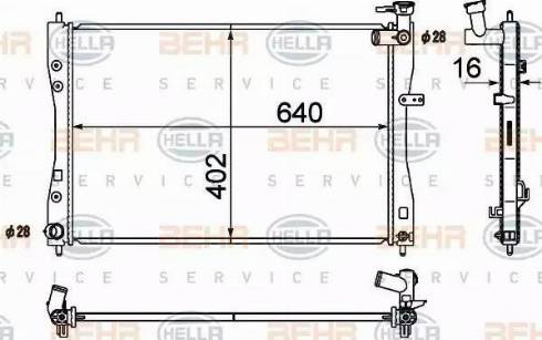 BEHR HELLA Service 8MK 376 790-321 - Радиатор, охлаждане на двигателя vvparts.bg